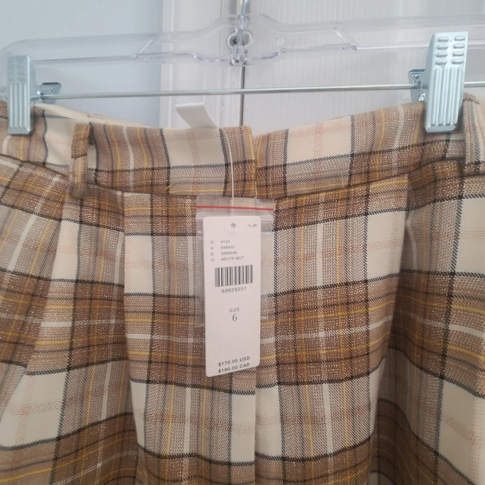 NWT Hutch plaid wide-leg trousers Anthropologie - Picture 7 of 8